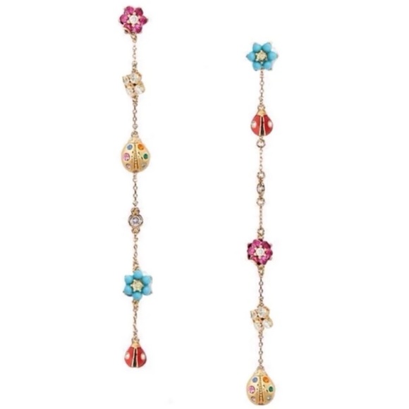 kate spade Jewelry - $88 Kate Spade Nature Walk Ladybug Linear Earrings